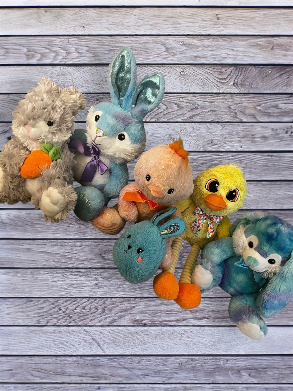 Easter / Spring Stuffed Animal bundle Bunnies, Chick & Duck